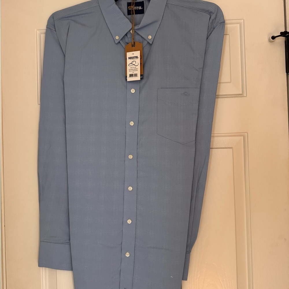 Resistol Men's Blue Western Dress Shirt NWT